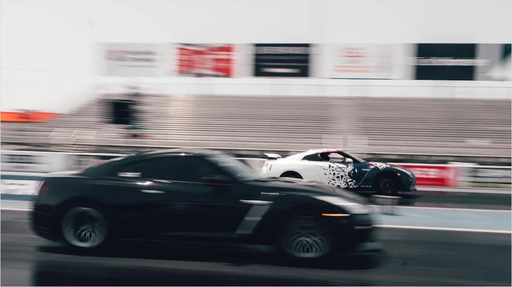 Detail Supercar Drag Race Action Blurred Motion Track Number 13