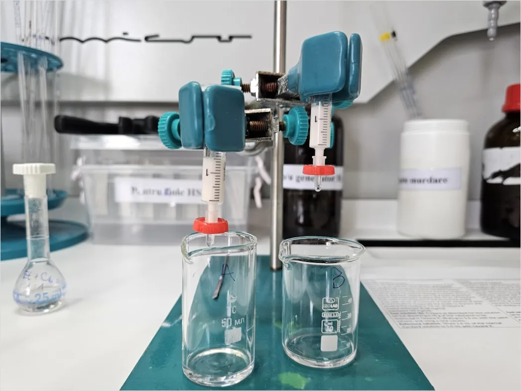 Detail Titration Experiment Burette Close Up Photo Number 4