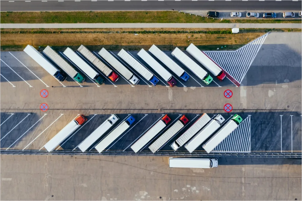 Truck Fleet Logistics Company Yard Aerial View C4c6