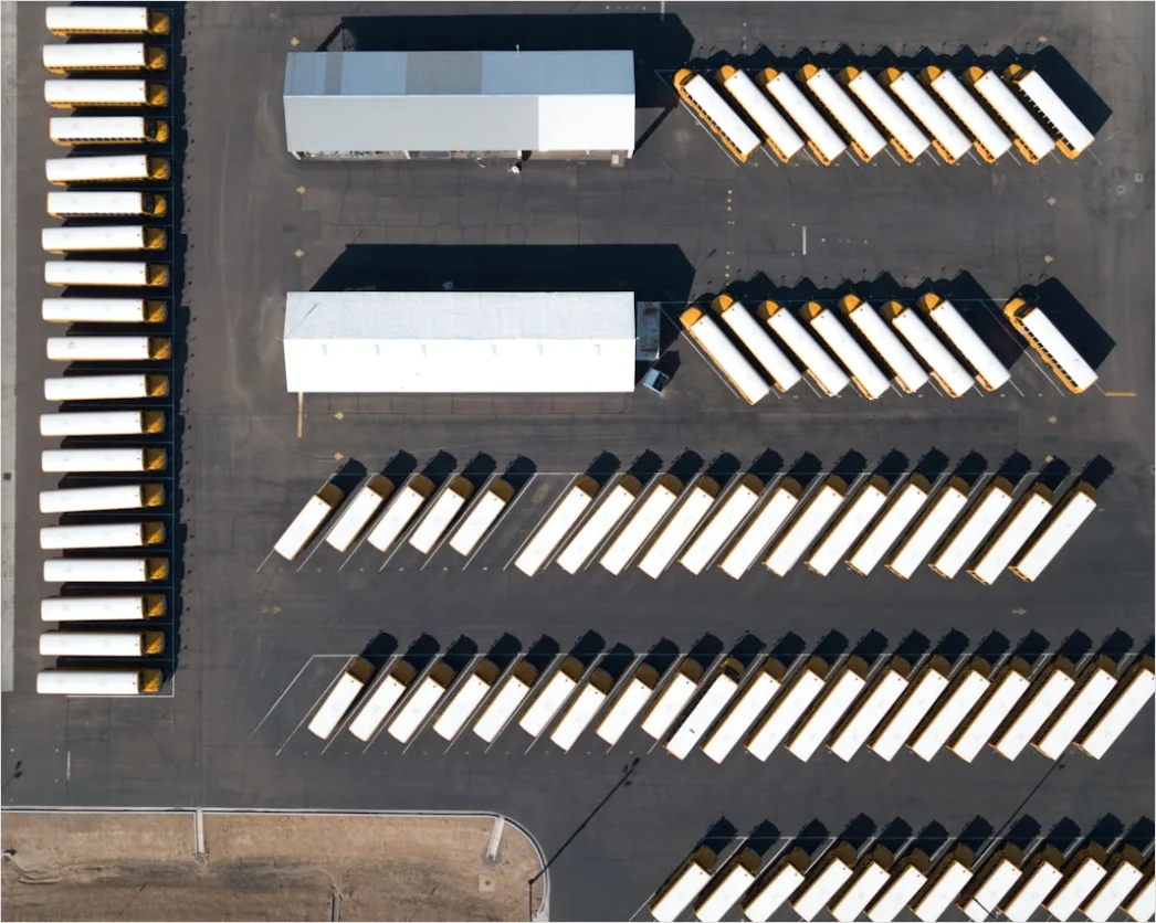 Detail Truck Fleet Logistics Company Yard Aerial View Number 12