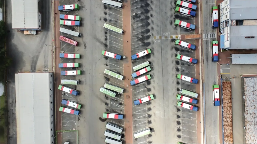 Detail Truck Fleet Logistics Company Yard Aerial View Number 14