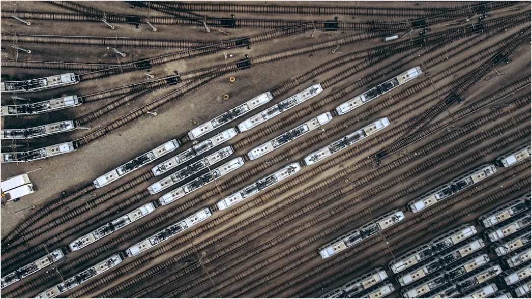Detail Truck Fleet Logistics Company Yard Aerial View Number 17