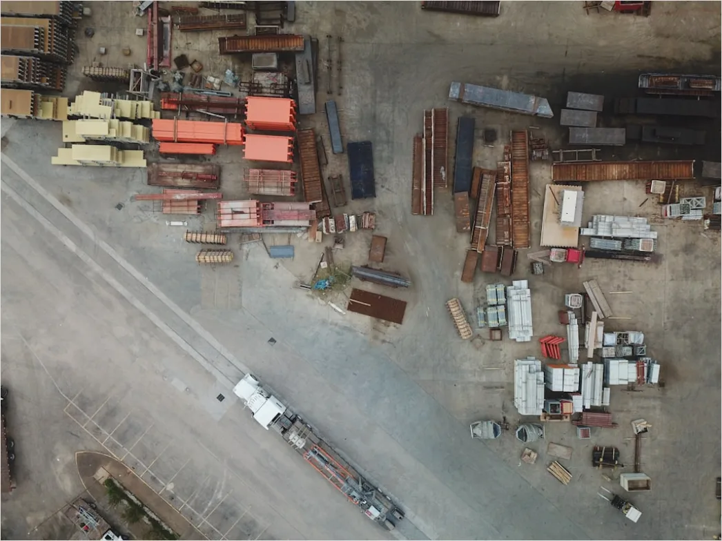 Detail Truck Fleet Logistics Company Yard Aerial View Number 20
