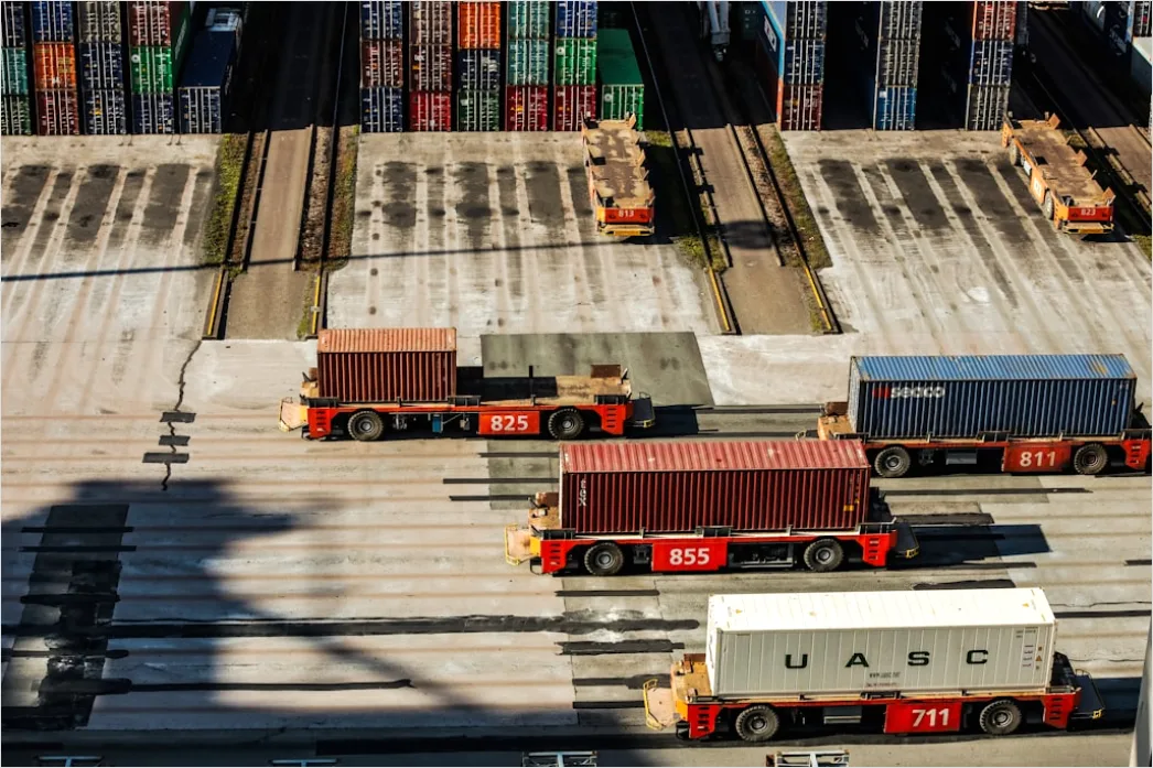 Detail Truck Fleet Logistics Company Yard Aerial View Number 3