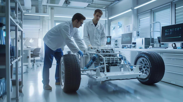 Detail Vehicle Prototype Testing Engineer In Lab Setting Number 13