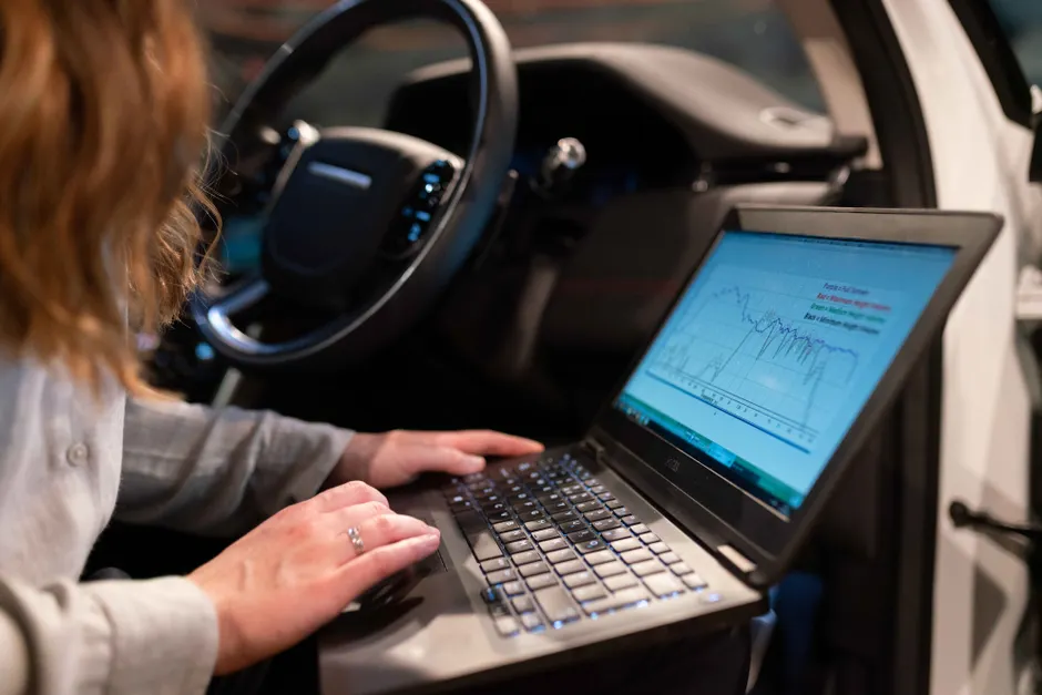 Detail Vehicle Testing Facility Engineer Running Diagnostics Number 4