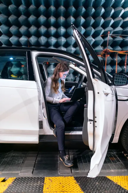 Detail Vehicle Testing Facility Engineer Running Diagnostics Number 7