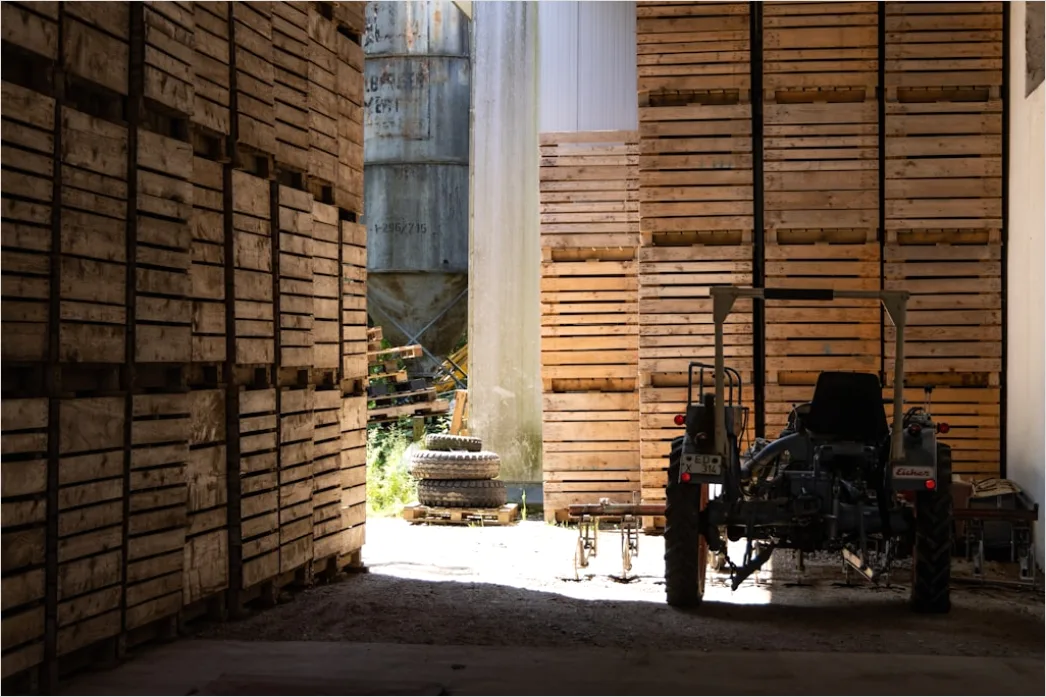 Detail Warehouse Worker Using Forklift Moving Pallets Number 15