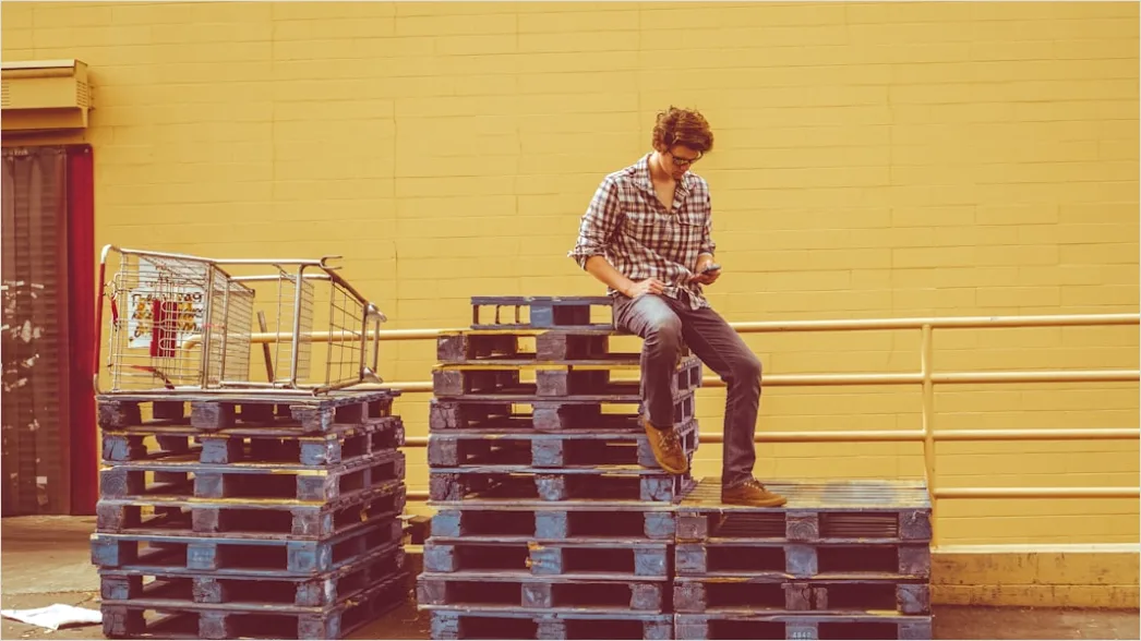 Detail Warehouse Worker Using Forklift Moving Pallets Number 17