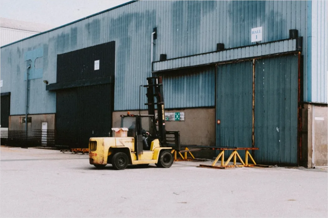 Detail Warehouse Worker Using Forklift Moving Pallets Number 19