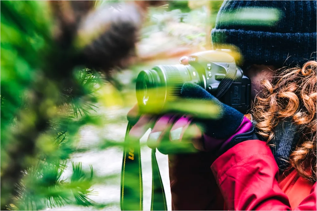 Detail Wildlife Researcher Observing Animals With Binoculars Number 7
