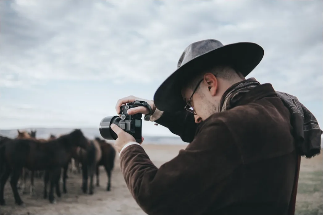 Detail Wildlife Researcher Observing Animals With Binoculars Number 8