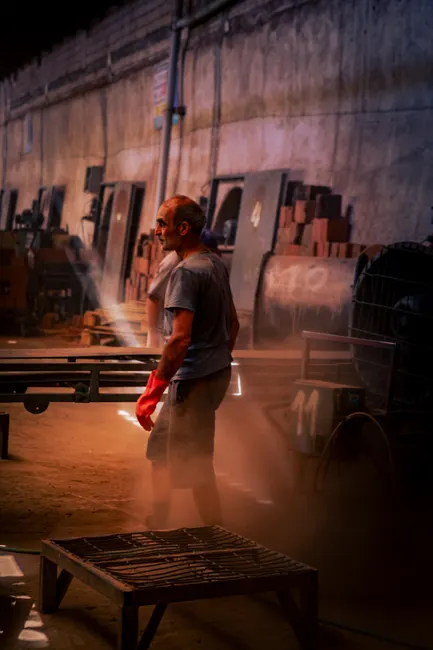 Detail Workers Wearing Respirator Masks In Dusty Factory Number 11