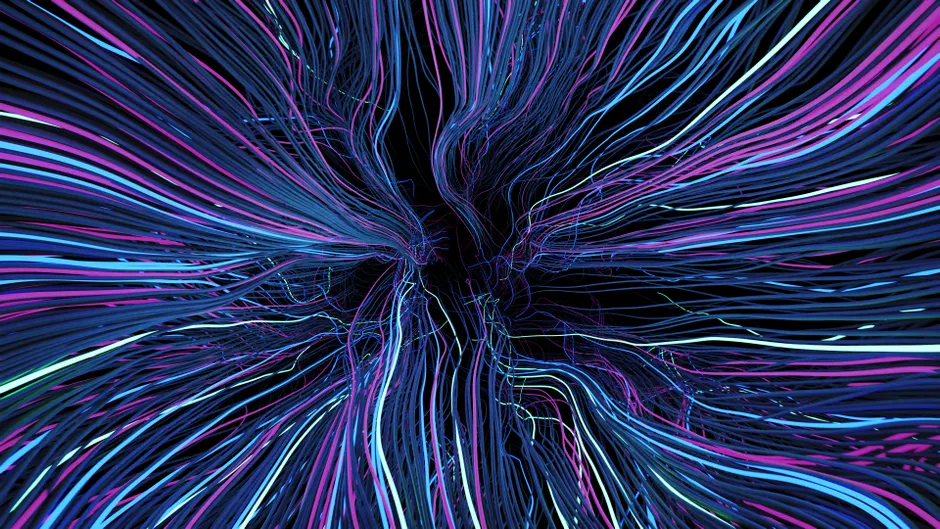 Detail Abstrakt Cyber Hintergrund Neon Linien Dunkel Number 2