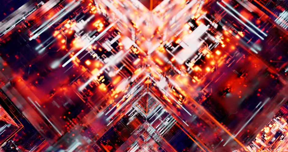 Detail Abstrakt Cyber Hintergrund Neon Linien Dunkel Number 14