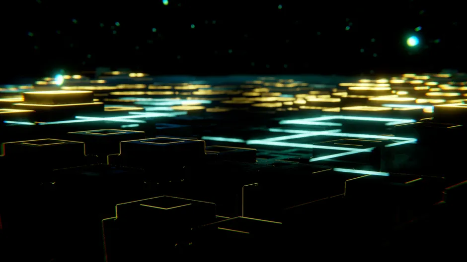 Detail Abstrakt Cyber Hintergrund Neon Linien Dunkel Number 16
