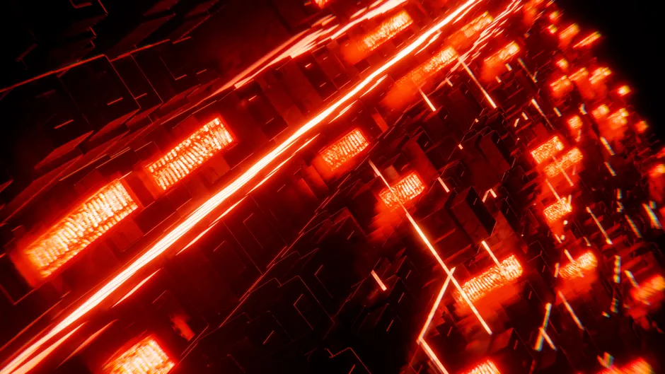 Detail Abstrakt Cyber Hintergrund Neon Linien Dunkel Number 17