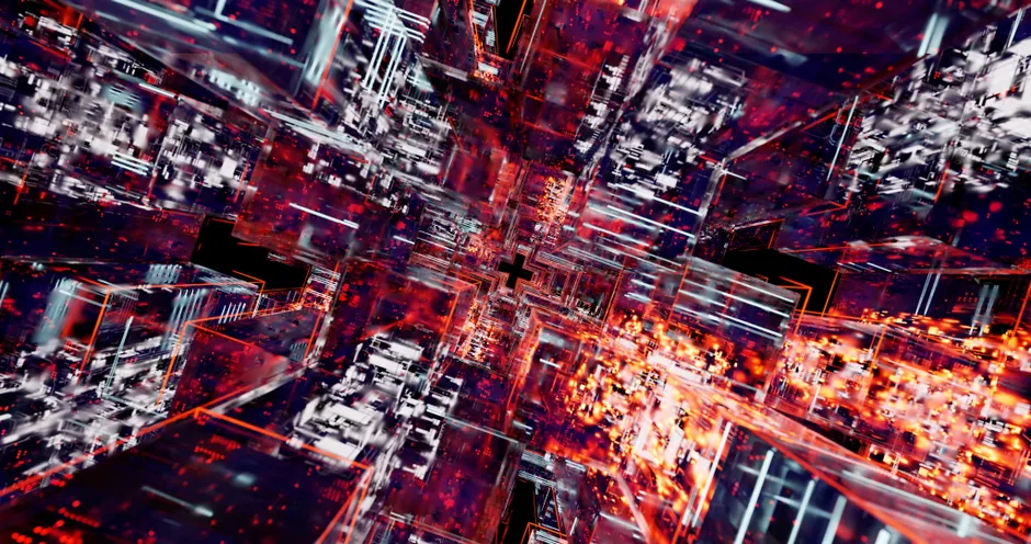 Detail Abstrakt Cyber Hintergrund Neon Linien Dunkel Number 20