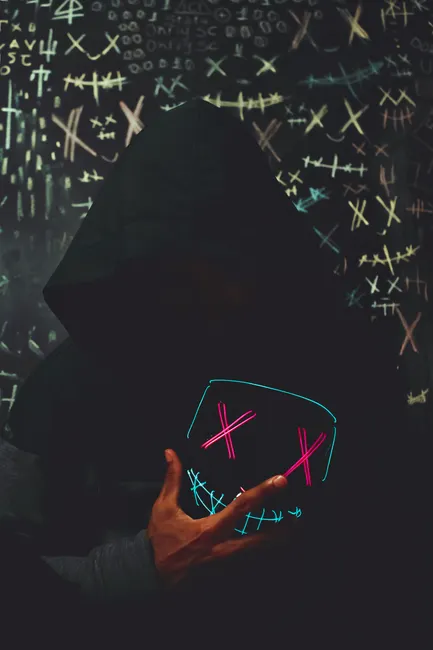 Detail Abstrakt Cyber Hintergrund Neon Linien Dunkel Number 7