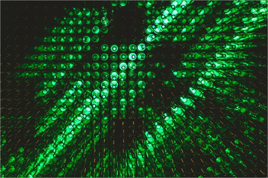 Detail Abstrakt Matrix Code Hintergrund Dunkel Grün Number 12