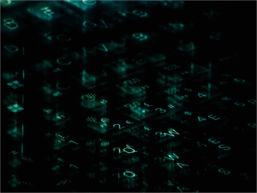 Detail Abstrakt Matrix Code Hintergrund Dunkel Grün Number 19