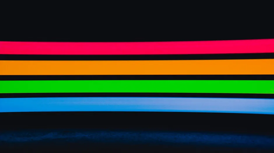 Detail Abstrakt Neon Licht Streifen Hintergrund Schwarz Number 12