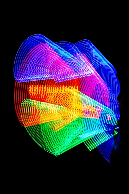 Detail Abstrakt Neon Licht Streifen Hintergrund Schwarz Number 16