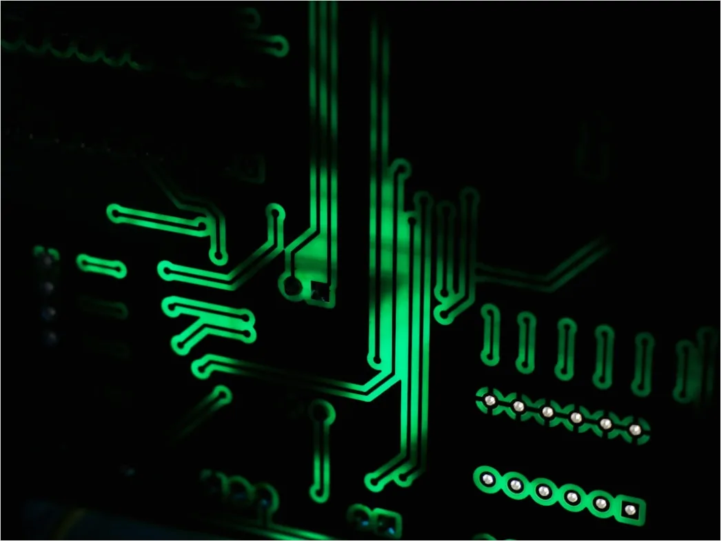 Detail Abstrakt Technologie Hintergrund Circuit Board Neon Number 2