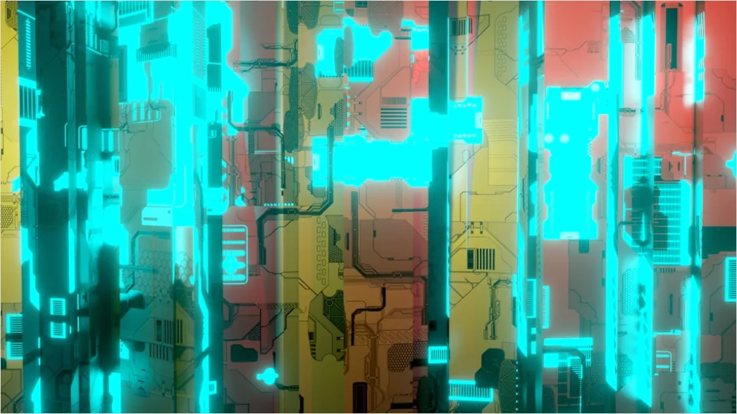 Detail Abstrakt Technologie Hintergrund Circuit Board Neon Number 11