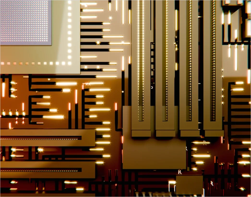 Detail Abstrakt Technologie Hintergrund Circuit Board Neon Number 16