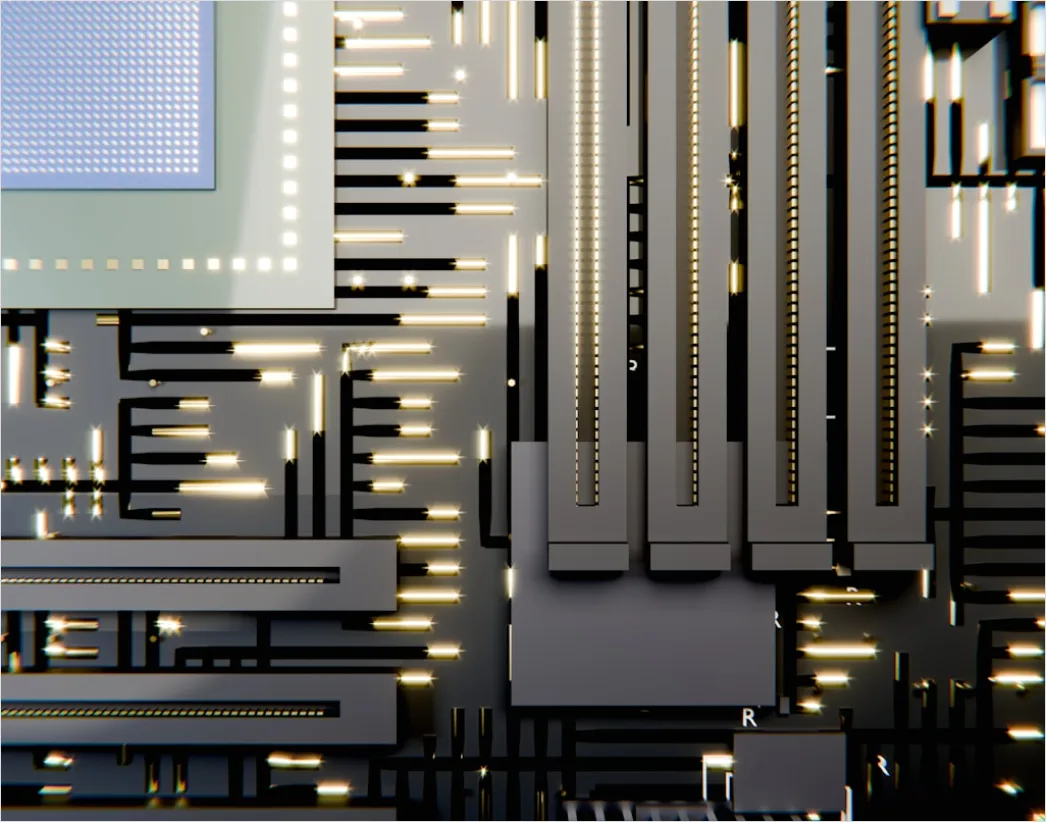 Detail Abstrakt Technologie Hintergrund Circuit Board Neon Number 4