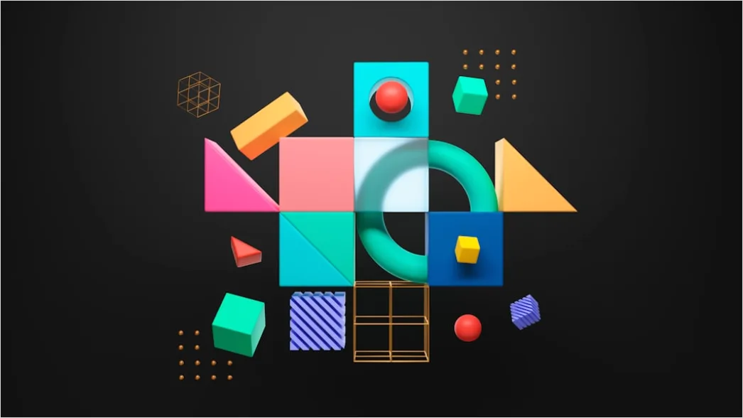 Abstrakte Geometrische Komposition Farbig Modern 89af
