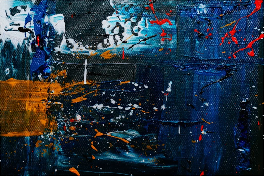 Detail Abstrakte Spachtelstruktur Acryl Leinwand Textur Number 9