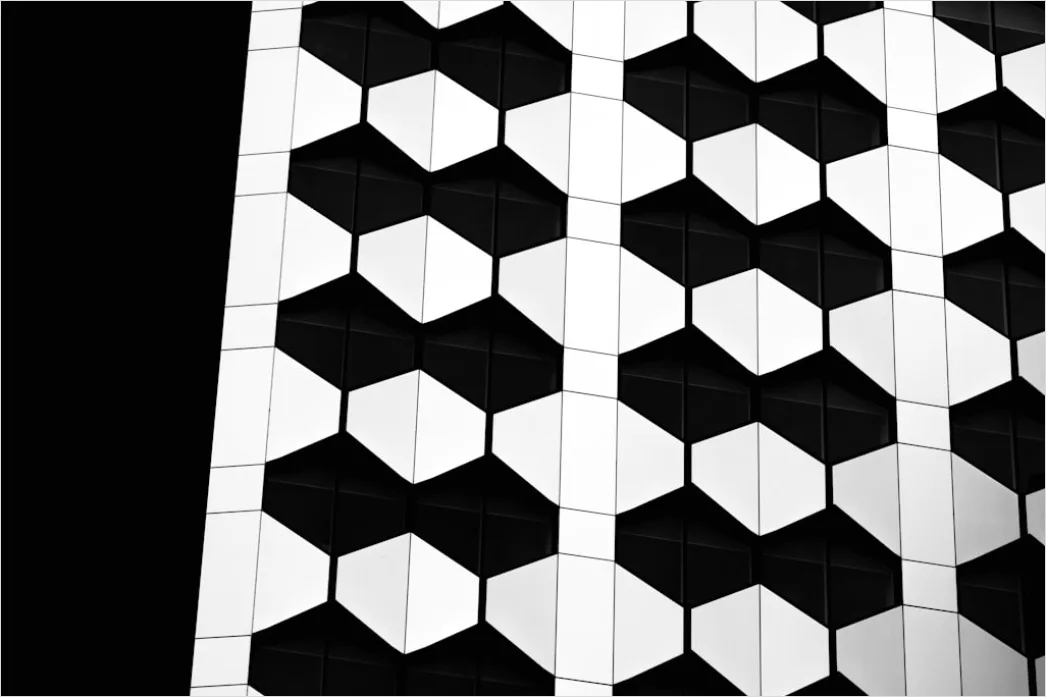Detail Abstraktes Geometrisches Muster Minimal Schwarz Weiß Number 8