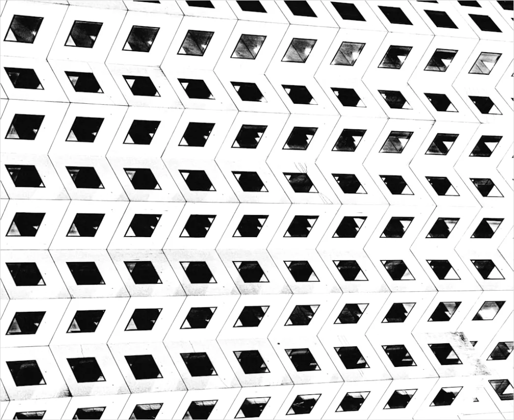Detail Abstraktes Geometrisches Muster Minimal Schwarz Weiß Number 9