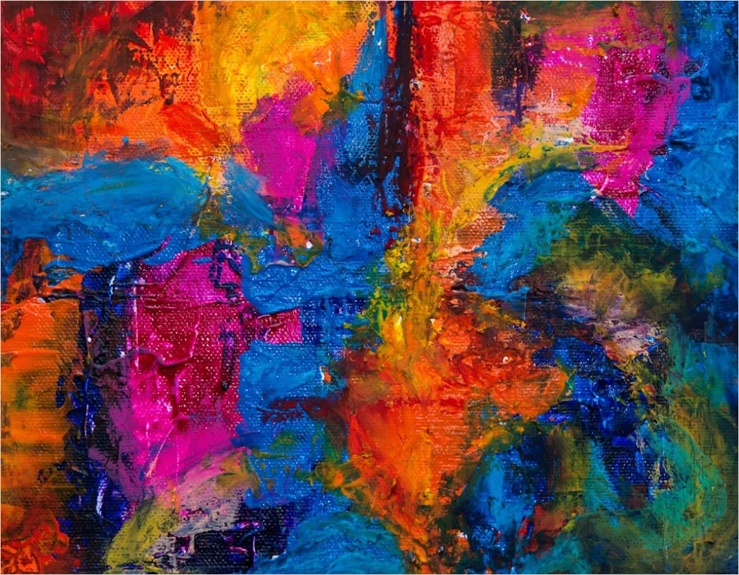 Detail Acryl Abstrakt Textur Bunt Leuchtend Hintergrund Number 19