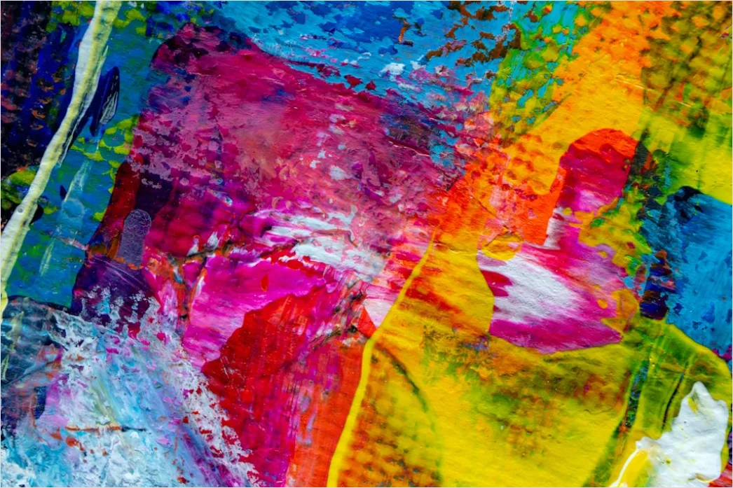 Detail Acryl Abstrakt Textur Bunt Leuchtend Hintergrund Number 7