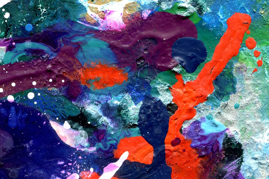 Detail Acryl Pinselstriche Abstrakt Bunt Hintergrund Number 3