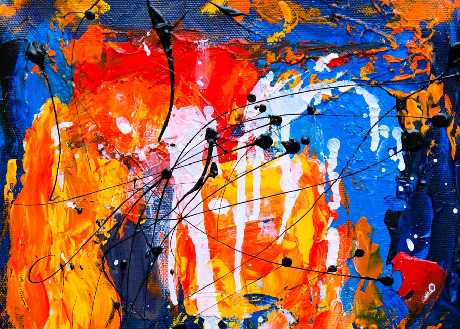 Detail Acryl Pinselstriche Abstrakt Bunt Hintergrund Number 4