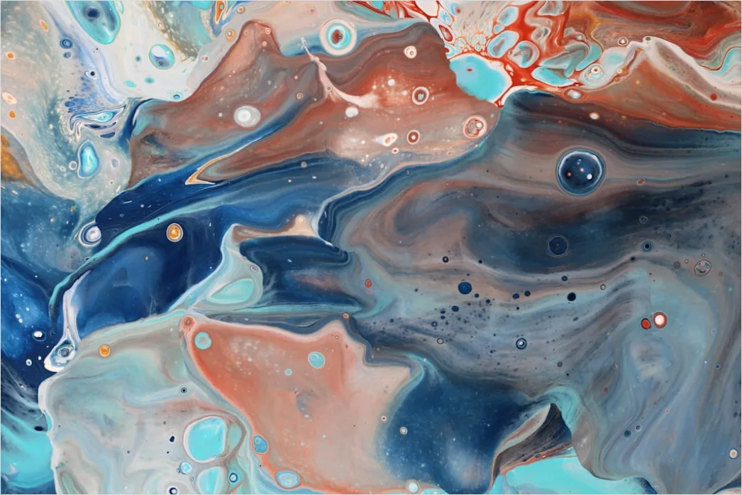 Detail Acryl Pouring Abstrakt Zellen Effekt Farben Number 12