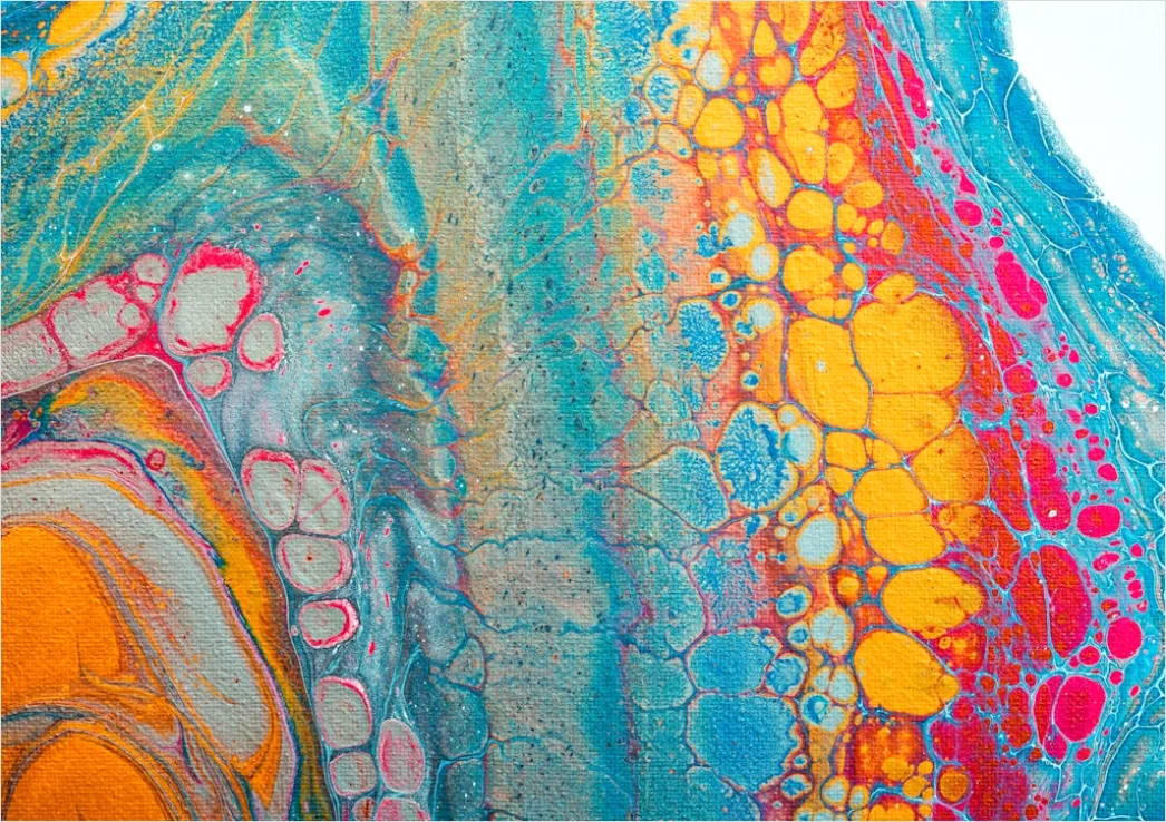 Detail Acryl Pouring Abstrakt Zellen Effekt Farben Number 4