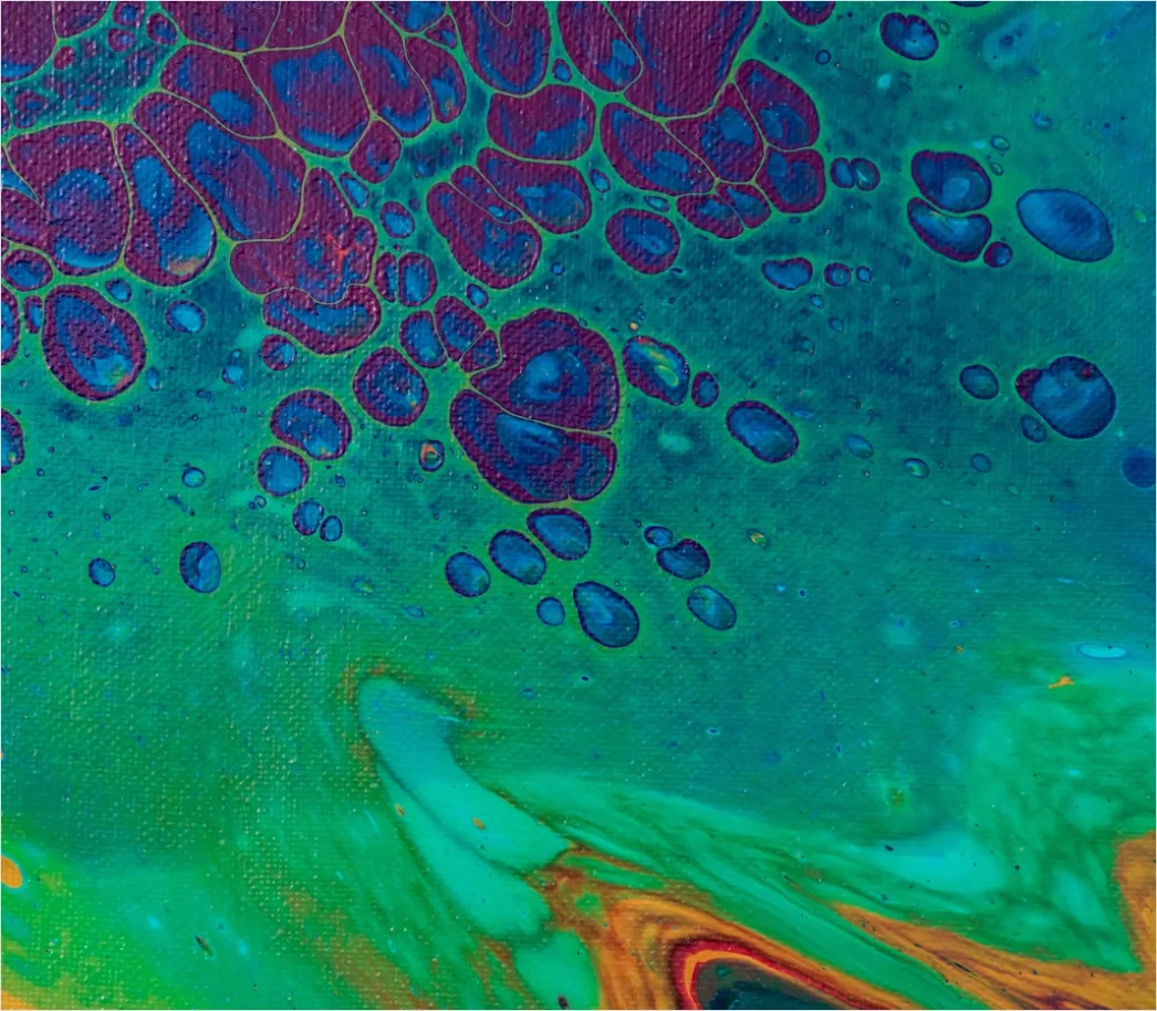 Detail Acryl Pouring Abstrakt Zellen Effekt Farben Number 5