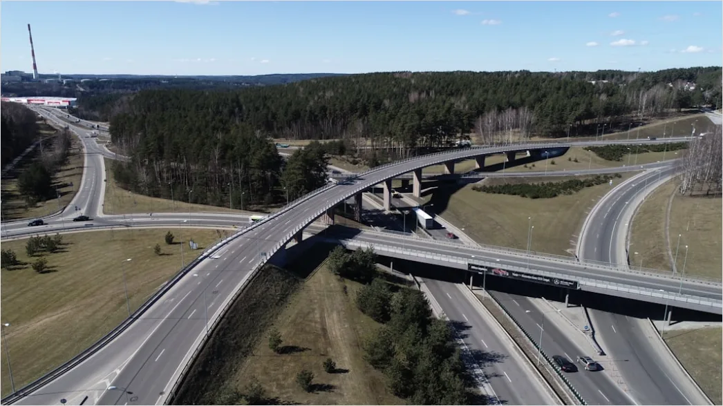 Detail Aerial View Highway Interchange Complex Urban Number 3
