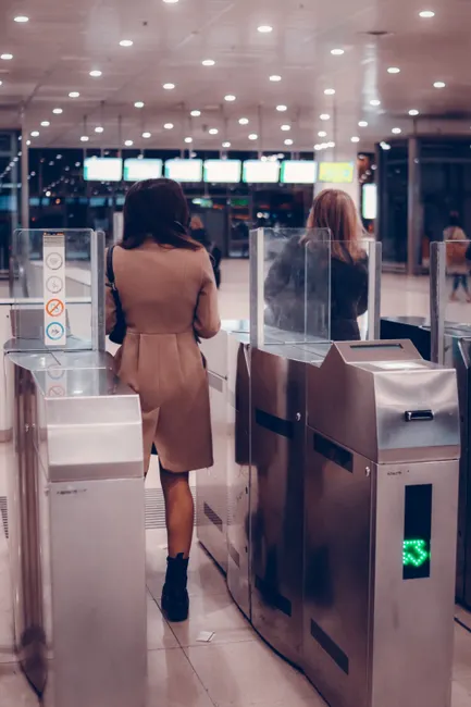 Detail Airport Security Checkpoint Passengers Queuing Number 11