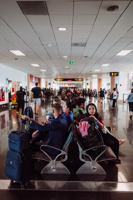 Detail Airport Security Checkpoint Passengers Queuing Number 20