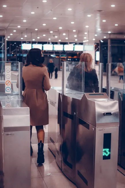 Detail Airport Security Checkpoint Passengers Queuing Number 3