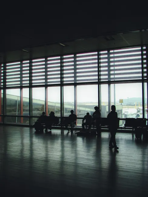 Detail Airport Security Checkpoint Passengers Queuing Number 6