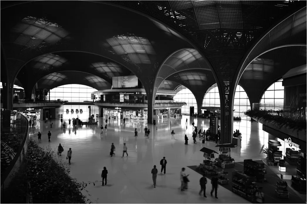 Detail Airport Terminal Interior Busy Travel Scene Number 16