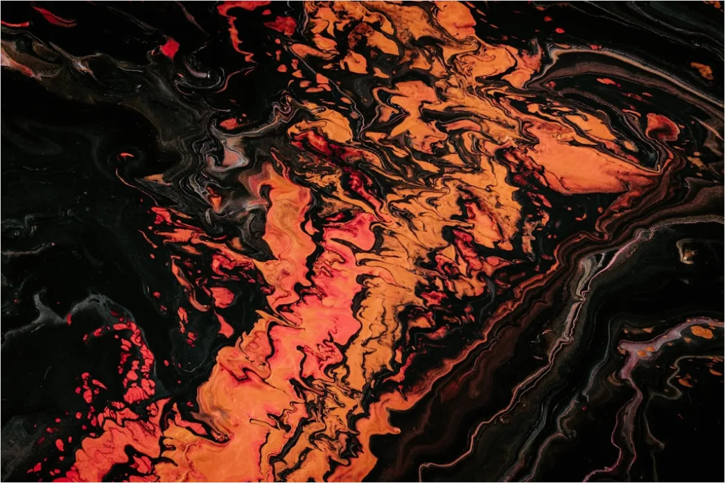 Detail Alkohol Ink Abstrakt Dunkle Farben Gold Number 9