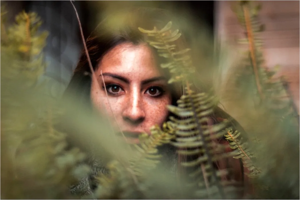 Detail Artistic Portrait Double Exposure Nature And Number 5